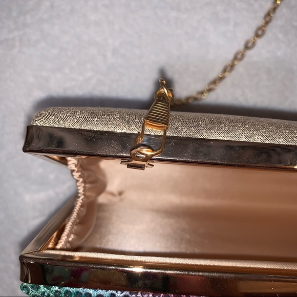 Alessia Rainbow Crystal Clutch Crossbody Purse - Picture 9 of 12